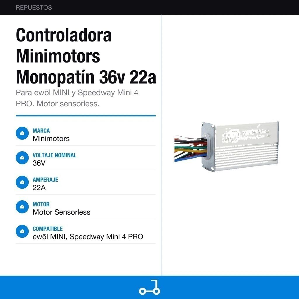 Controladora Minimotors Monopatín 36v 22a - Ewol Mini