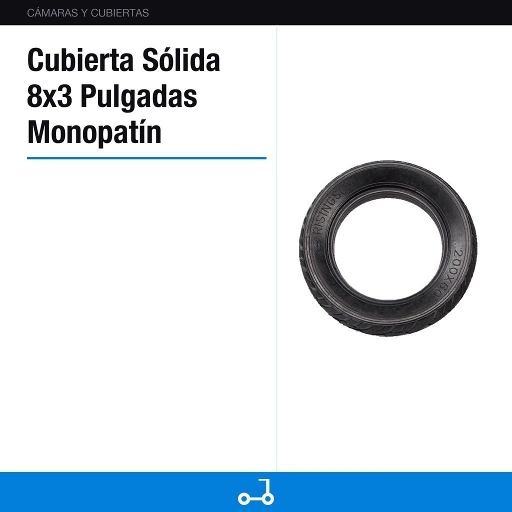 Cubierta Sólida 8x3 Pulgadas Monopatín Electrico 200x60