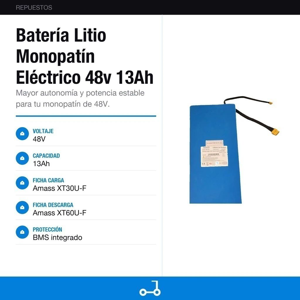 Batería Litio Monopatín Eléctrico 48v 13Ah